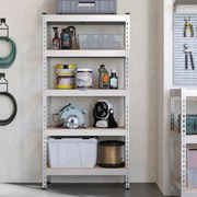 Estante arumação escritorio, garagem, arrumos resistente com 5 prateleiras 45 x 90 x 180 cm prateada
