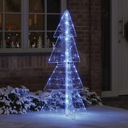 vidaXL Árvore de Natal com 160 LEDs Azul 150 cm Acrílo