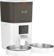 PawHut Comedouro Automático 6L WiFi 2,4G com Controlo App 2 Taças Programável 1-10 Refeições Gravador de Voz 10s | Aosom Portugal