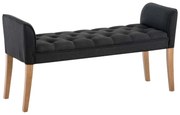 Banco estofado Cleopatra 64 x 128 x 43 cm Cinzento escuro