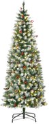 Árvore de Natal Nevada Artificial 180cm com 300 Luzes LED Branco Quent