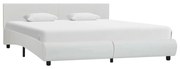 Estrutura de cama 160x200 cm couro artificial branco - 284823