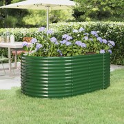 vidaXL Canteiro elevado jardim 175x100x68 cm aço galvanizado verde