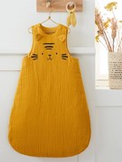 Agora -15%: Saco de bebé sem mangas, em gaze de algodão bio*, tema Baby Tigre amarelo medio liso com motivo