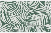 Outsunny Tapete Exterior Reversível 152x243cm Padrão Folhagem Ideal Varanda Pátio Campismo Praia Durável Verde Escuro Branco | Aosom Portugal