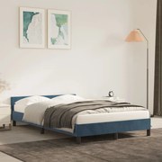vidaXL Estrutura de cama com colchão azul escuro 120x190 cm Veludo