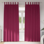 vidaXL Cortinas 2 pcs Vinho Vermelho 245 x 140 cm Poliéster