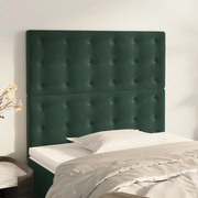 Cabeceira de cama 2 pcs veludo 90x5x78/88 cm verde-escuro