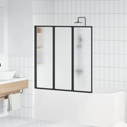 vidaXL Resguardo de duche Preto 120 x 2 x 117 cm Alumínio