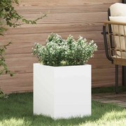 vidaXL Vaso de Jardim Branco 32 x 32 x 40 cm Aço laminado a frio