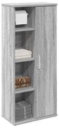vidaXL Móvel p/ casa banho c/ suporte rolos 39x22x90 cm sonoma cinza