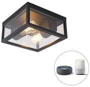 LED Candeeiro de teto inteligente preto IP44 2 luzes incl. Wifi ST64 - Charlois Design