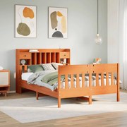 vidaXL Cama sem colchão 160x200 cm madeira pinho maciço castanho-mel