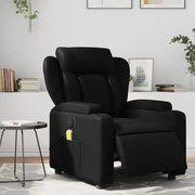 vidaXL Poltrona massagens reclinável elétrica couro artificial preto