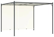 Pérgola com toldo ajustável 3 x 3 m aço branco nata
