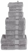 vidaXL 12pcs Conjunto toalhas banho premium SOLUND 600 gsm cinza