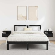 vidaXL Mesas de Cabeceira Flutuantes 2 pcs Carvalho Preto 40x31x27 cm Madeira de Engenharia