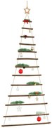 vidaXL Árvore de Natal suspensa com estrela no topo 86x180 cm galho natural