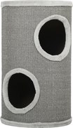 PawHut Torre de Arranhar 60 cm de Altura Ø35 cm Torre de 2 Andares com 2 Tocas Borda de Pelúcia para 1-2 Gatos até 5 kg Cinza Claro | Aosom Portugal
