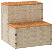 vidaXL Degrau p/ hidromassagem 50x50x50,5 cm PE e acácia maciça bege