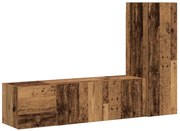 vidaXL armários de TV montados na parede 3 pcs madeira velha