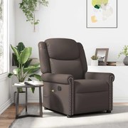 Poltrona massagens couro artificial castanho brilhante