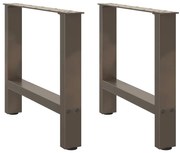 vidaXL Pés para mesa de centro em aço natural, 2 peças, 60x (42-43) cm, aço