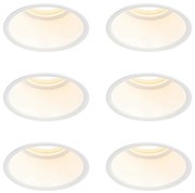 Conjunto de 6 Spots Embutidos Brancos GU10 50mm IP44 - Dept