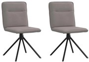 vidaXL Cadeiras de jantar 2 pcs tecido cinzento-acastanhado