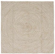 vidaXL Tapetes de área Quadrado Natural e Branco 120 x 120 cm Juta