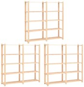 vidaXL 3 unidades arrumação 5 prateleiras 170x38x170cm pinho 500 kg