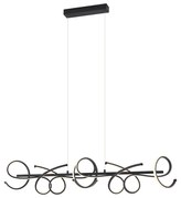 LED Candeeiro suspenso de design preto retangular regulável em 3 níveis - Krisscross Moderno