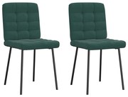vidaXL Cadeiras de jantar 2 pcs veludo verde-escuro