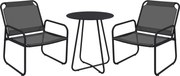 Outsunny Conjunto de Jardim 3 Peças 2 Poltronas e Mesa Redonda Aço e Textileno Cinza | Aosom Portugal