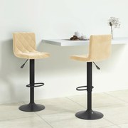vidaXL Bancos de bar 2 pcs veludo creme