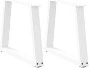vidaXL Pés para mesa de centro em V, 2 peças, branco, 50x (42-43,3) cm, aço