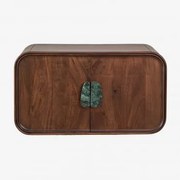 Conjunto De Móvel De Casa De Banho Em Madeira De Manga E Pedra Natural Kivalina Mármore Verde Udaipur - Madeira De Manga Escura - Sklum