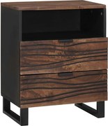 vidaXL Armário de Cabeceira com gaveta Nogueira 50 x 33 x 62 cm