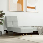 vidaXL Chaise longue veludo cinzento-claro