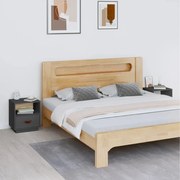 vidaXL Mesas de cabeceira 2 pcs 40x34x45 cm madeira pinho maciço cinza
