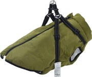 vidaXL Casaco para Cães com arnês Verde Exército 4XL Velo e Poliéster