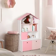 Prateleira com compartimentos e gavetas para arrumação de brinquedos e  livros infantis 93 x 40 x 94 cm Branco