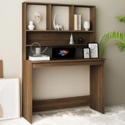 vidaXL Secretária gavetas 110x45x157cm derivado madeira carv. castanho