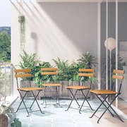 vidaXL Cadeira de bistrô dobrável 4 pcs madeira de acácia maciça