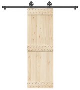 vidaXL Kit de ferragens para porta deslizante 200 cm aço preto