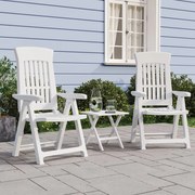 vidaXL Cadeiras de jardim reclináveis 2 pcs PP branco