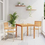 vidaXL Conjunto de Jantar de Jardim 3 pcs Bege 85 x 85 x 74 cm