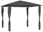 Gazebo 3x3x2,6 m com capas para postes 160 g/m² antracite