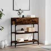 vidaXL Mesa consola 72,5x25x75 cm derivados de madeira carvalho fumado