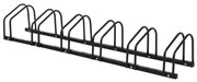 HOMCOM Suporte Estacionamento 6 Bicicletas Aço Resistente Interior Exterior 179x33x27 cm Preto Durável Fácil Montagem | Aosom Portugal